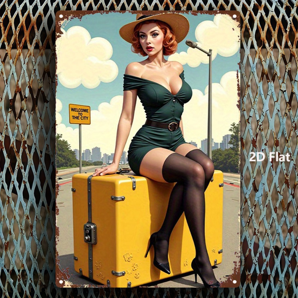 Vintage Beauty with Suitcase M - Home Bar And Kitchen 评论和价格