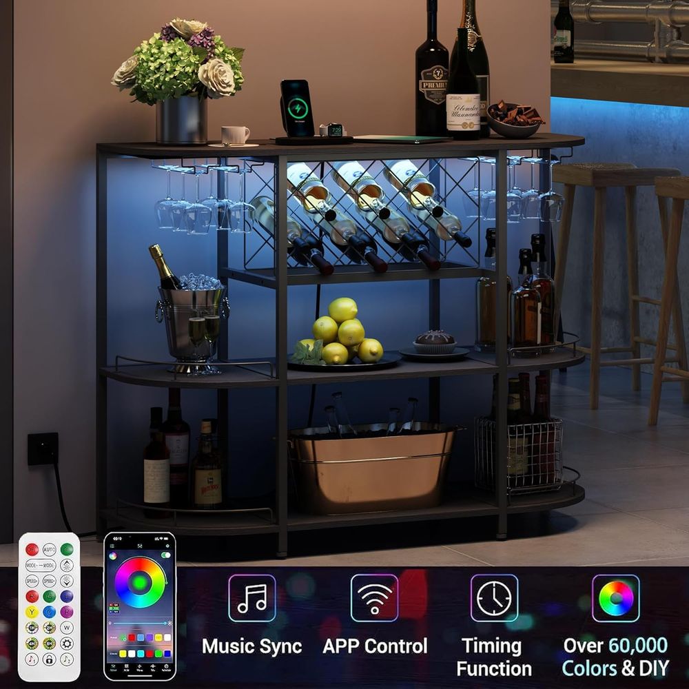 Black 3-Tier Coffee Table with - Home Bar And Kitchen 评论和价格