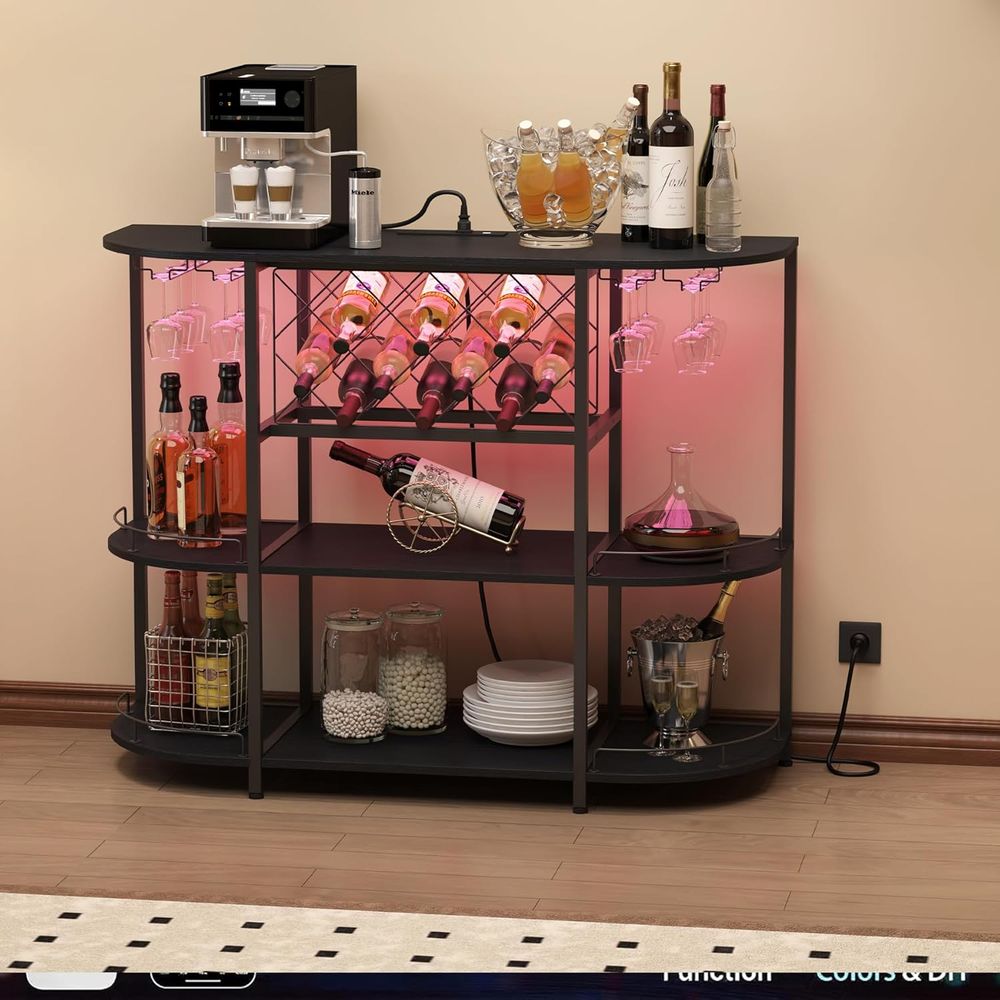 Black 3-Tier Coffee Table with - Home Bar And Kitchen 评论和价格