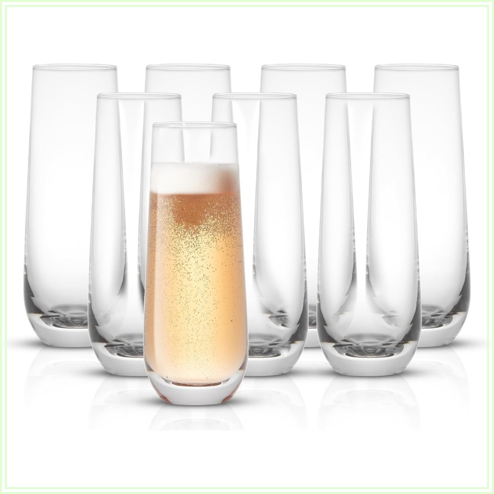 Stemless Champagne Flutes Set  - Highball Glass Set 评论和价格