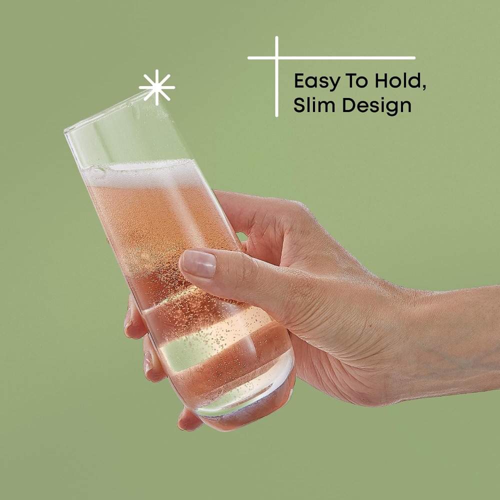 Stemless Champagne Flutes Set  - Highball Glass Set 评论和价格