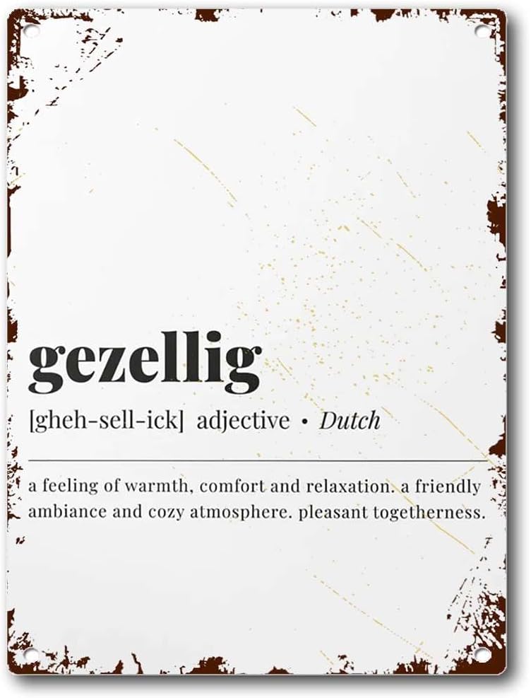Tin Sign Dutch Word Art Gezell - Home Bar Word 评论和价格