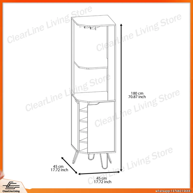 Corner Bar Cabinet with 6 Buil - Home Bar Shelves 评论和价格
