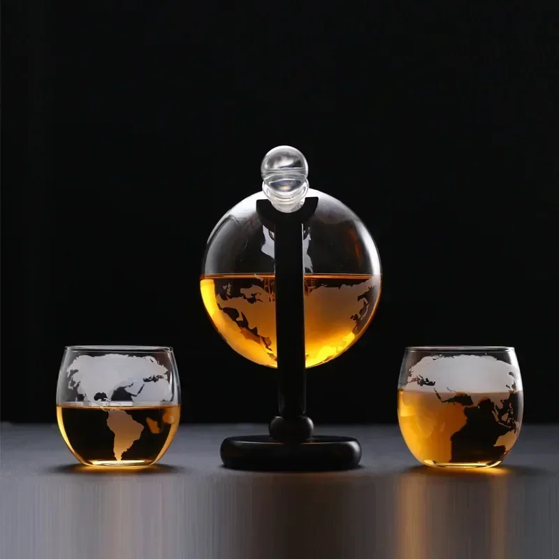Globe Whiskey Decanter Set Lea - Decanter Globe Set 评论和价格