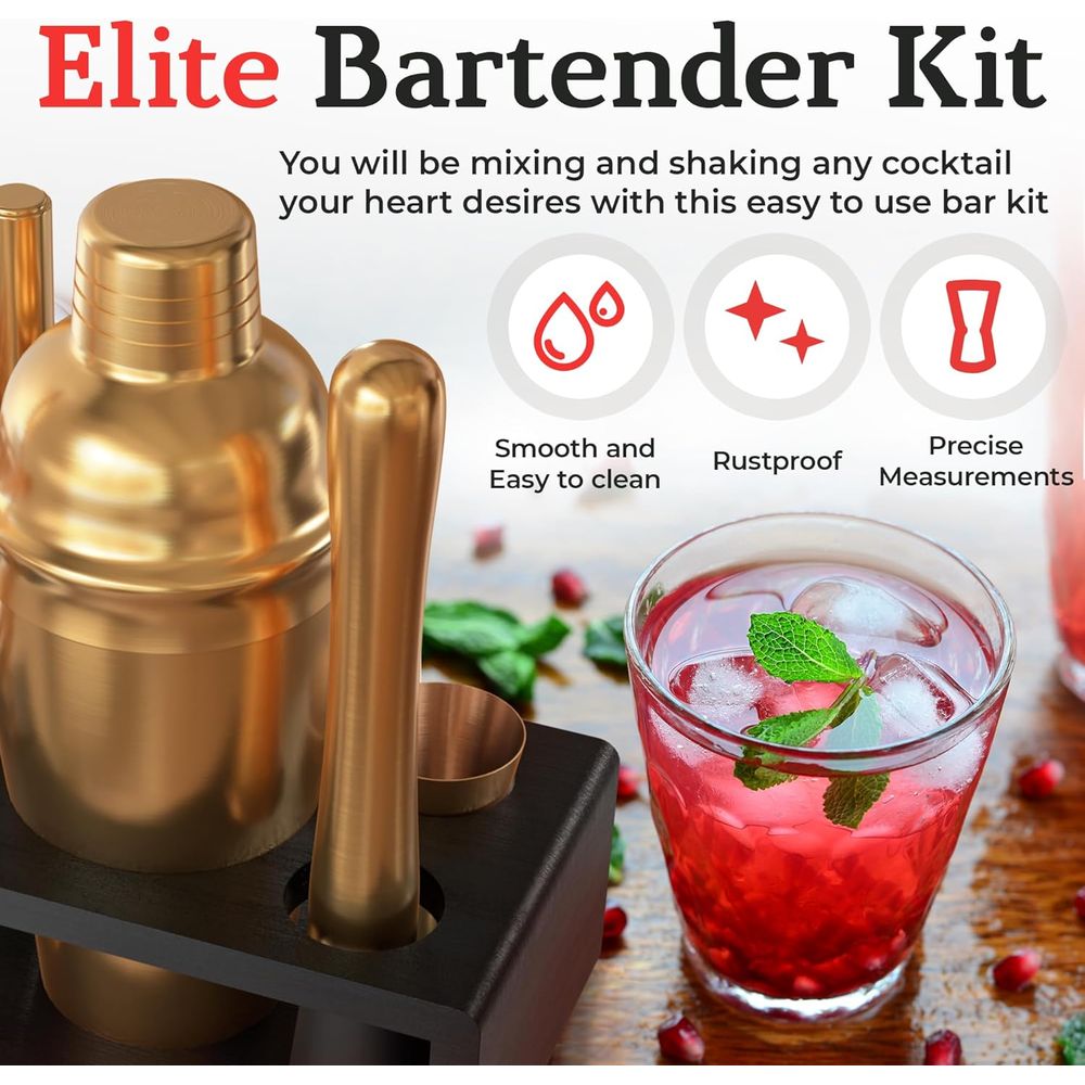 Cocktail Shaker Set: Bartender - Cocktail Recipe Book 评论和价格