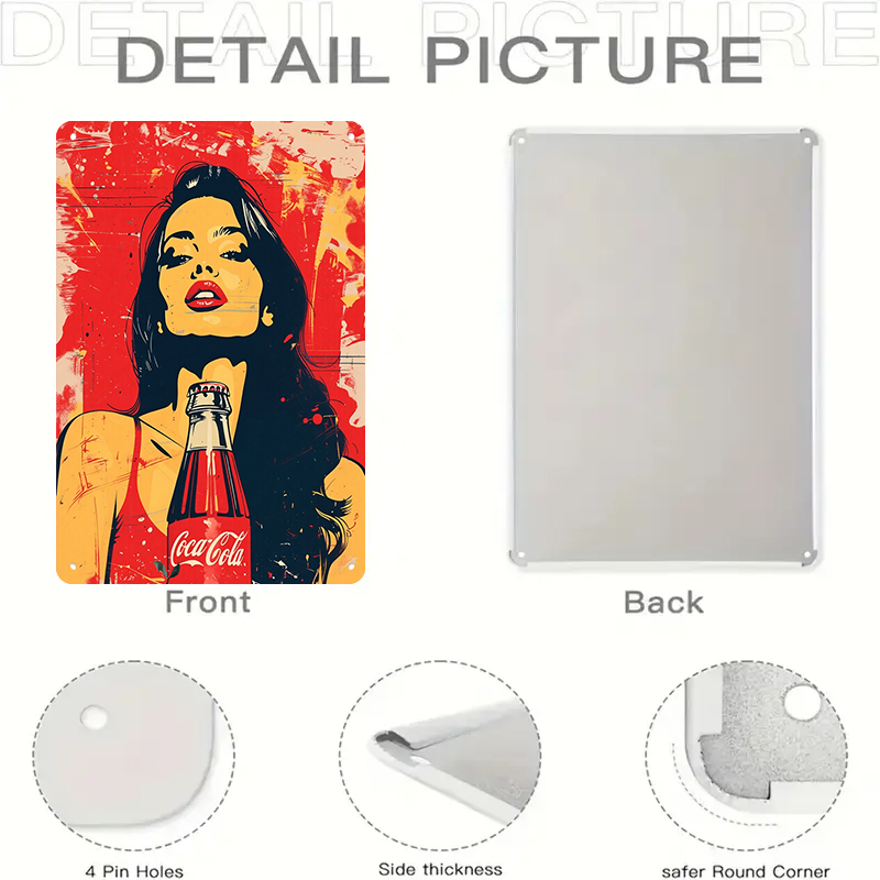 1PC 2D Flat Vintage Coca Cola  - Home Bar And Coffee 评论和价格