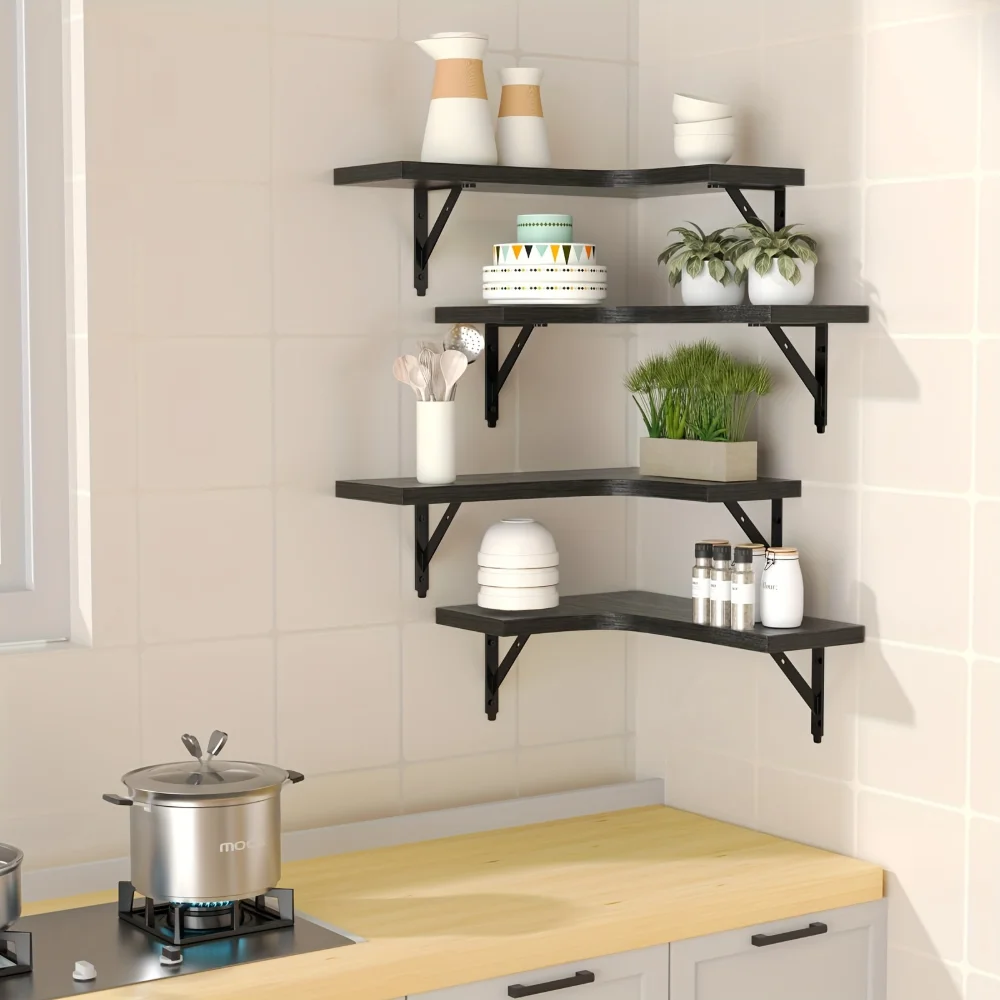 Natural Wood Grain Floating Sh - Home Bar Shelf 评论和价格