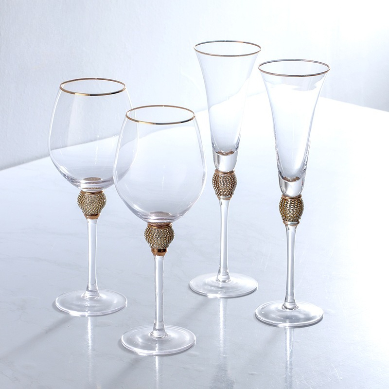 Luxury Diamond Gold Rim Highba - Highball Glass Set 评论和价格