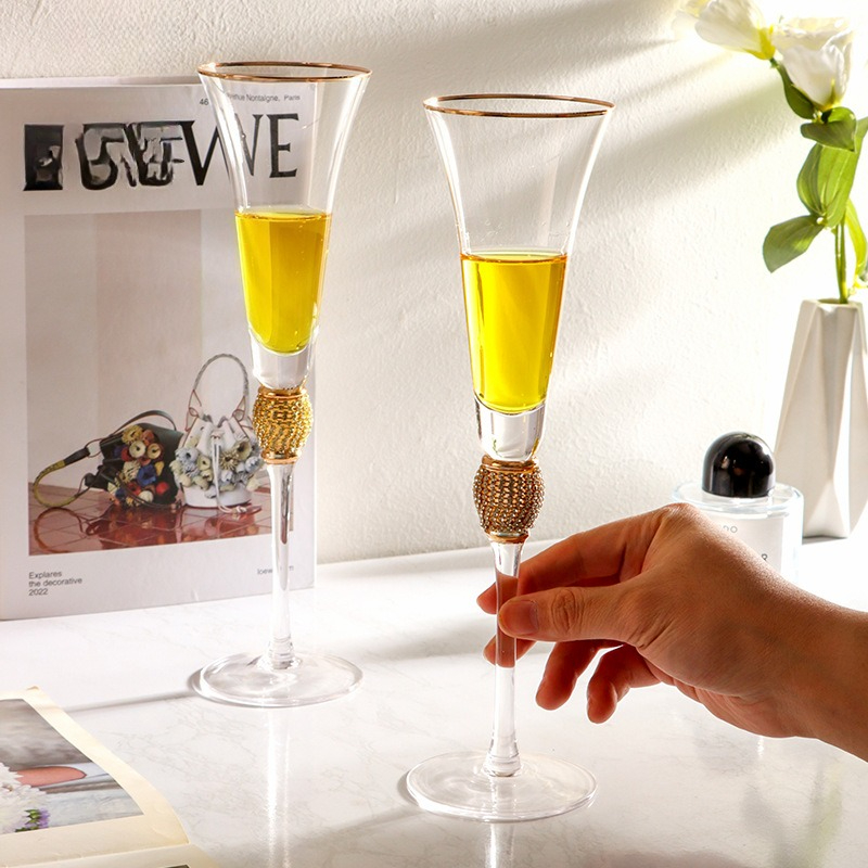 Luxury Diamond Gold Rim Highba - Highball Glass Set 评论和价格
