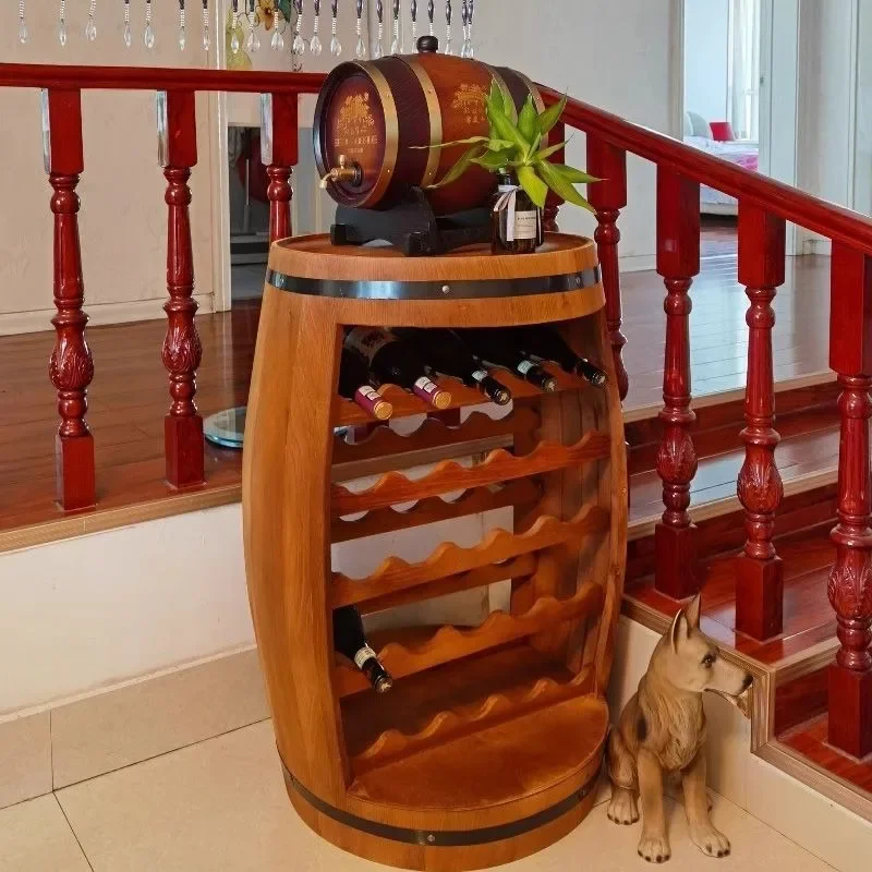 Solid Wood Wine Rack Oak Barre - Home Bar Shelves 评论和价格