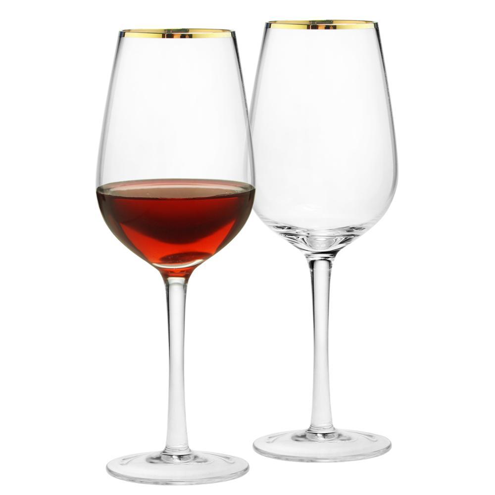 Gold Rimmed Highball Glass Red - Highball Glass Set 评论和价格