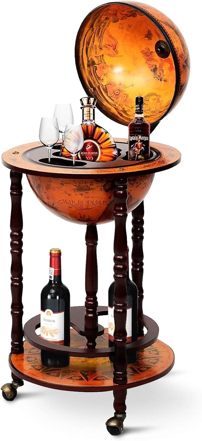 Globe Bar Cart Liquor Bar Cabi - Home Bar Shelves 评论和价格