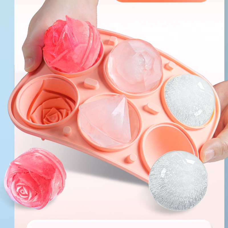 3D Rose Diamond Round Ice Cube - Ice Mold Sphere 评论和价格
