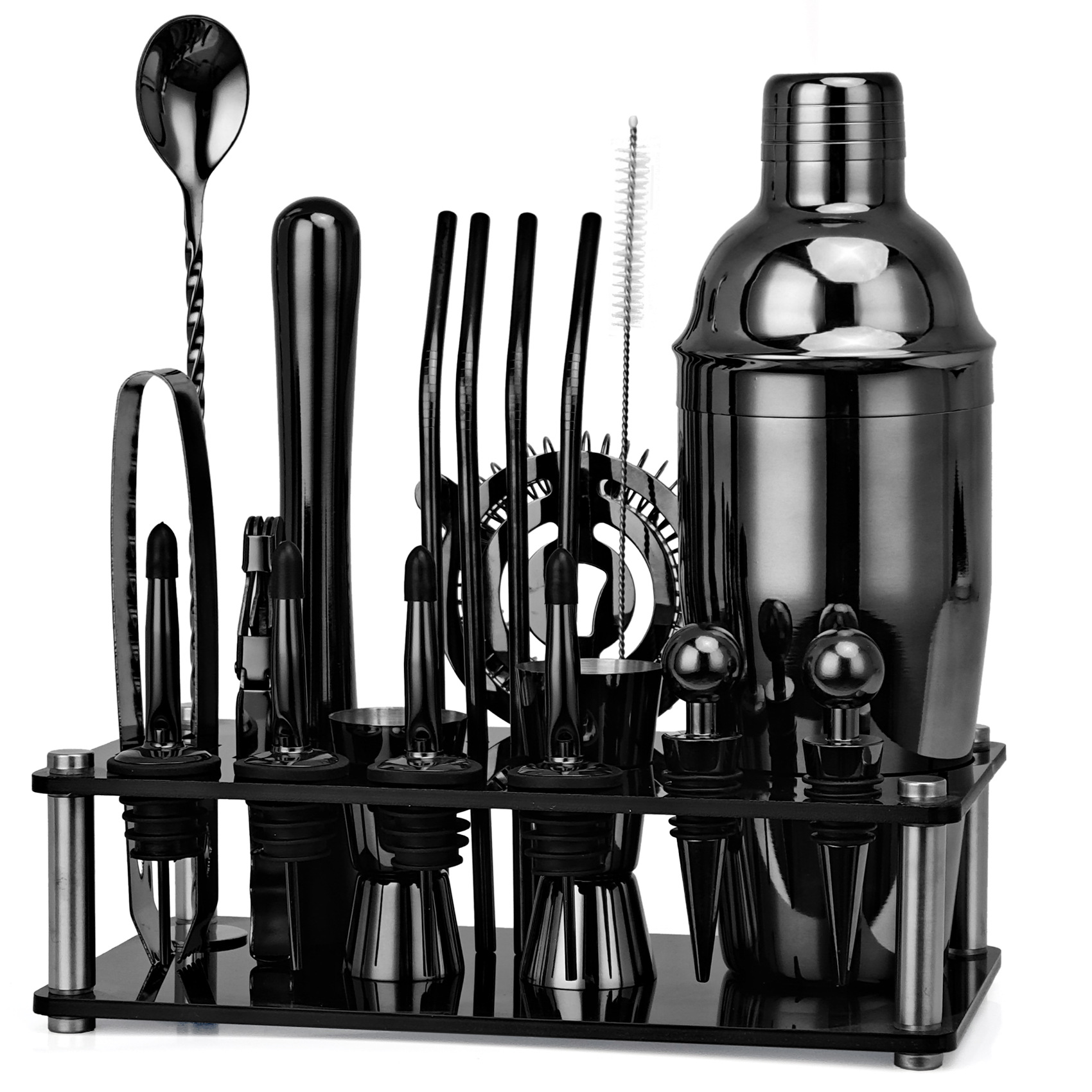 20pcs Black/Rose Gold/Silver 8 - Boston Shaker Set 评论和价格