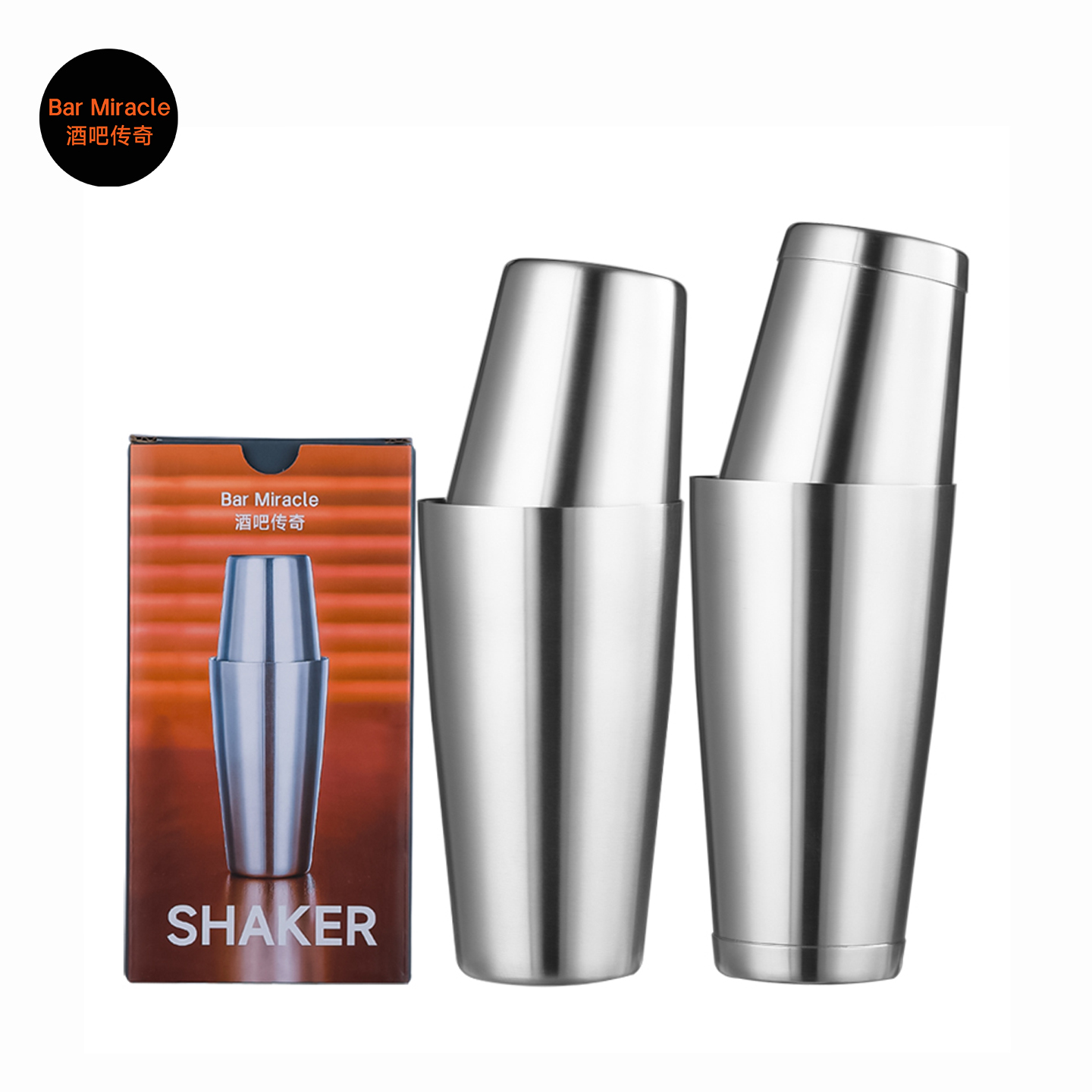 Bar Miracle 304 Stainless Stee - Boston Shaker Set 评论和价格
