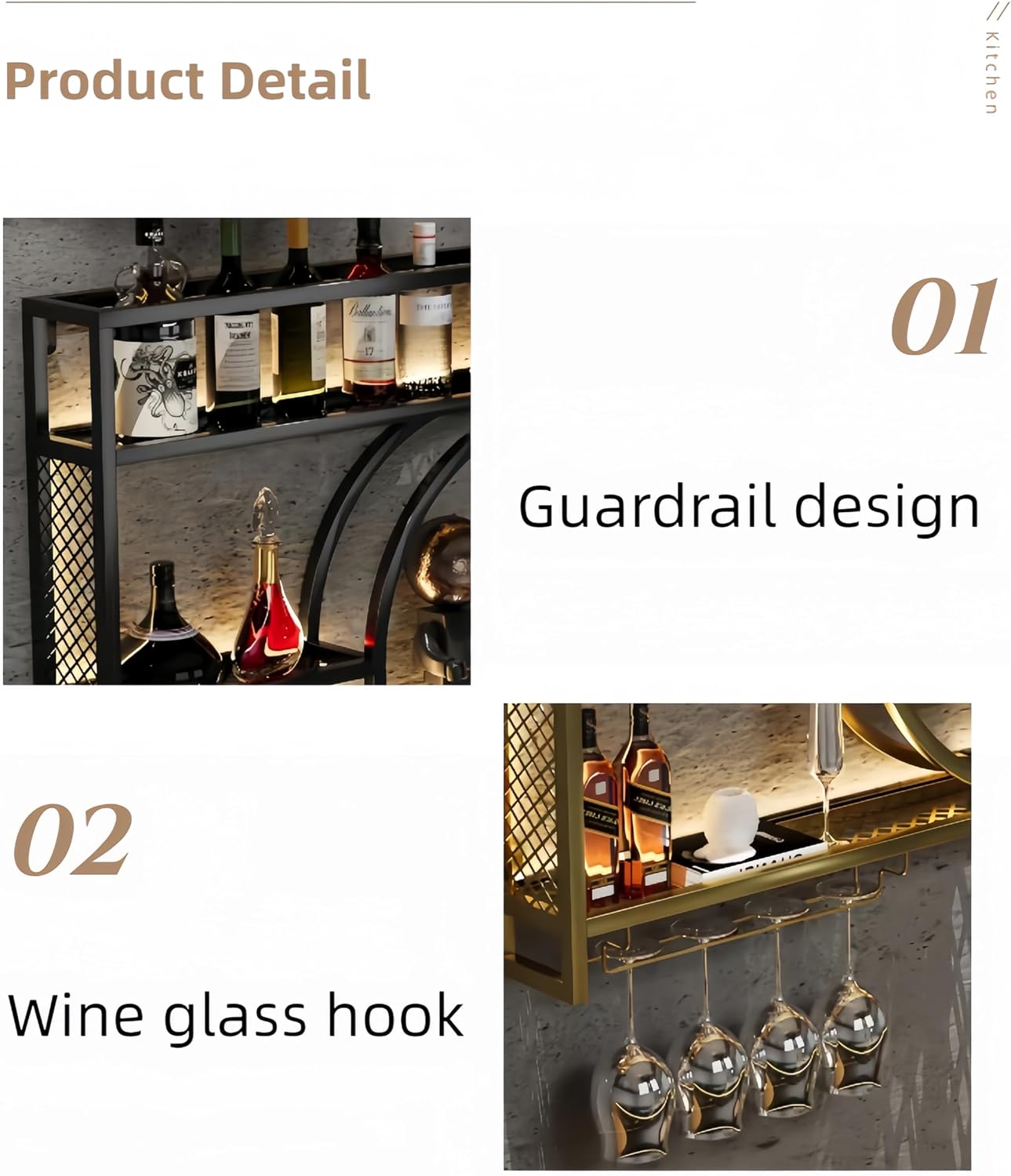 Black Metal Wall Mounted Wine  - Home Bar Shelves 评论和价格
