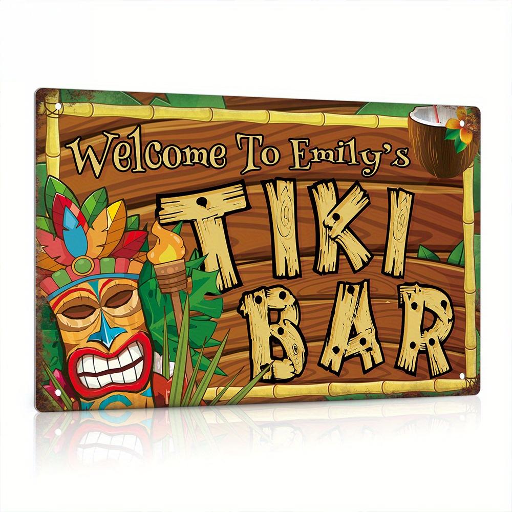 Custom  Decor Tiki Bar Sign, P - Home Bar And Kitchen 评论和价格
