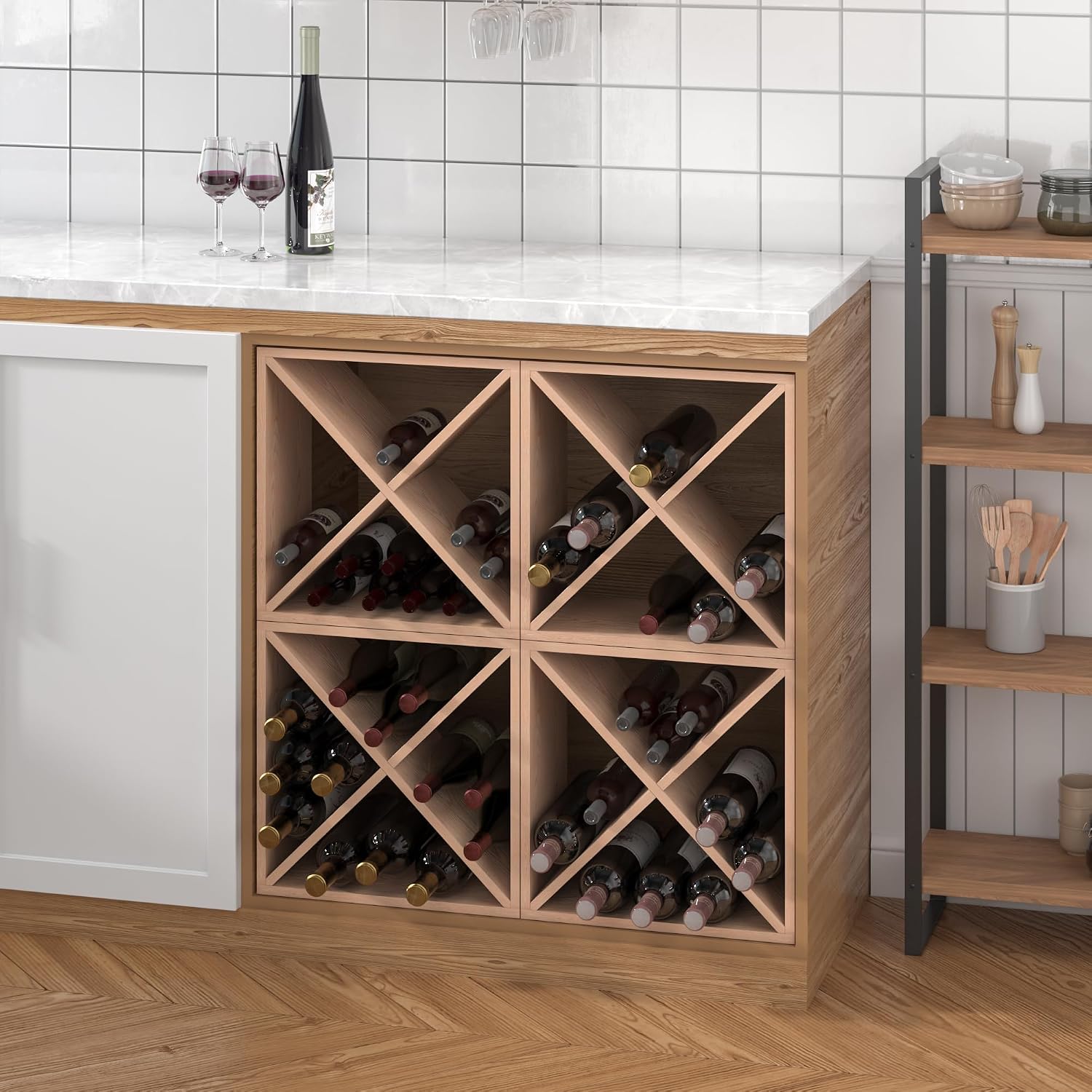 96 Bottle Wine Rack Countertop - Home Bar Shelves 评论和价格