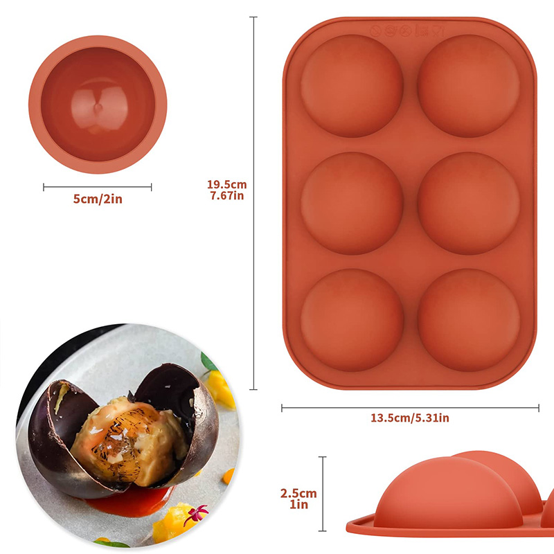 6 Cavities Semicircle Silicone - Ice Mold Sphere 评论和价格