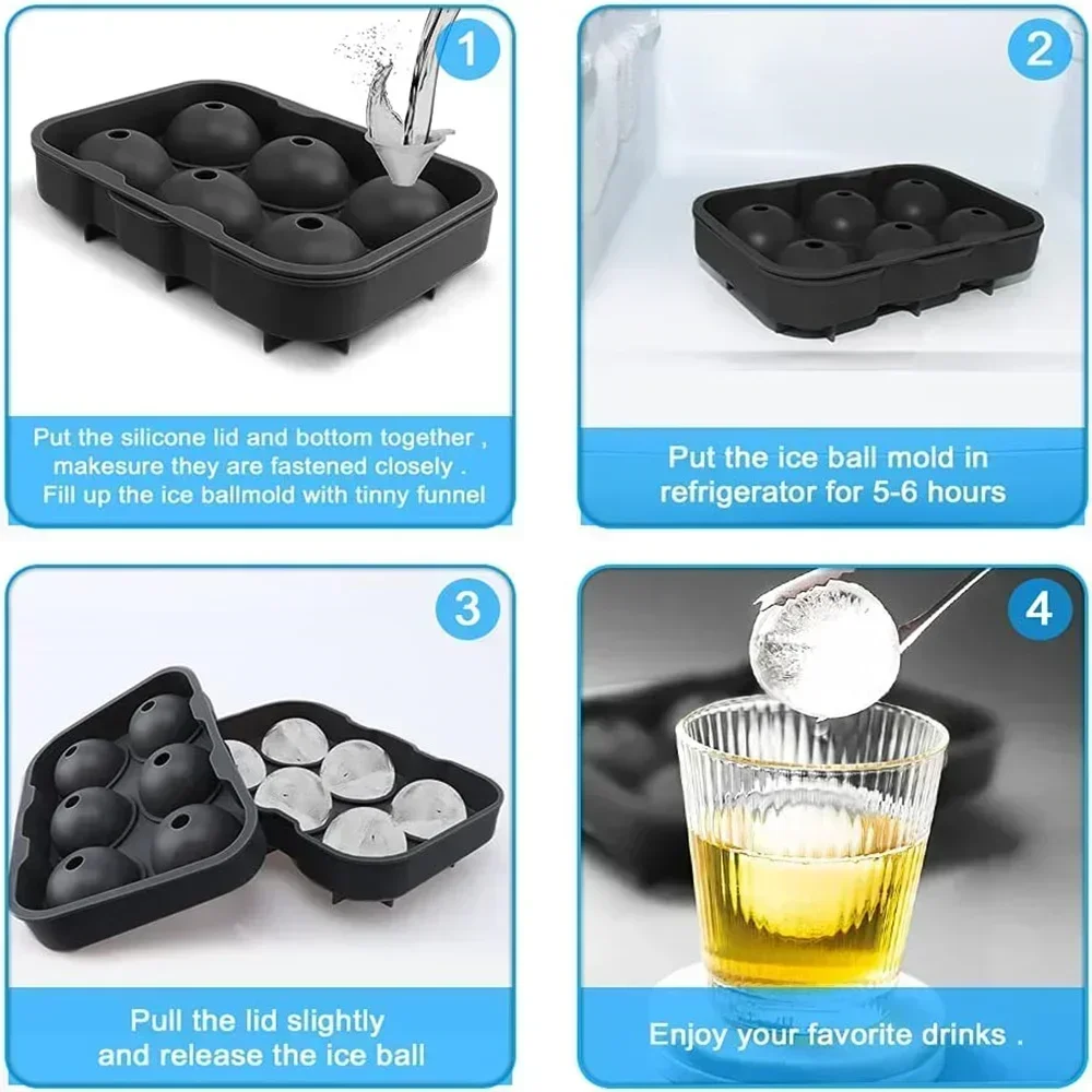 6 Cavity Ice Ball Mold Food Gr - Ice Mold Sphere 评论和价格