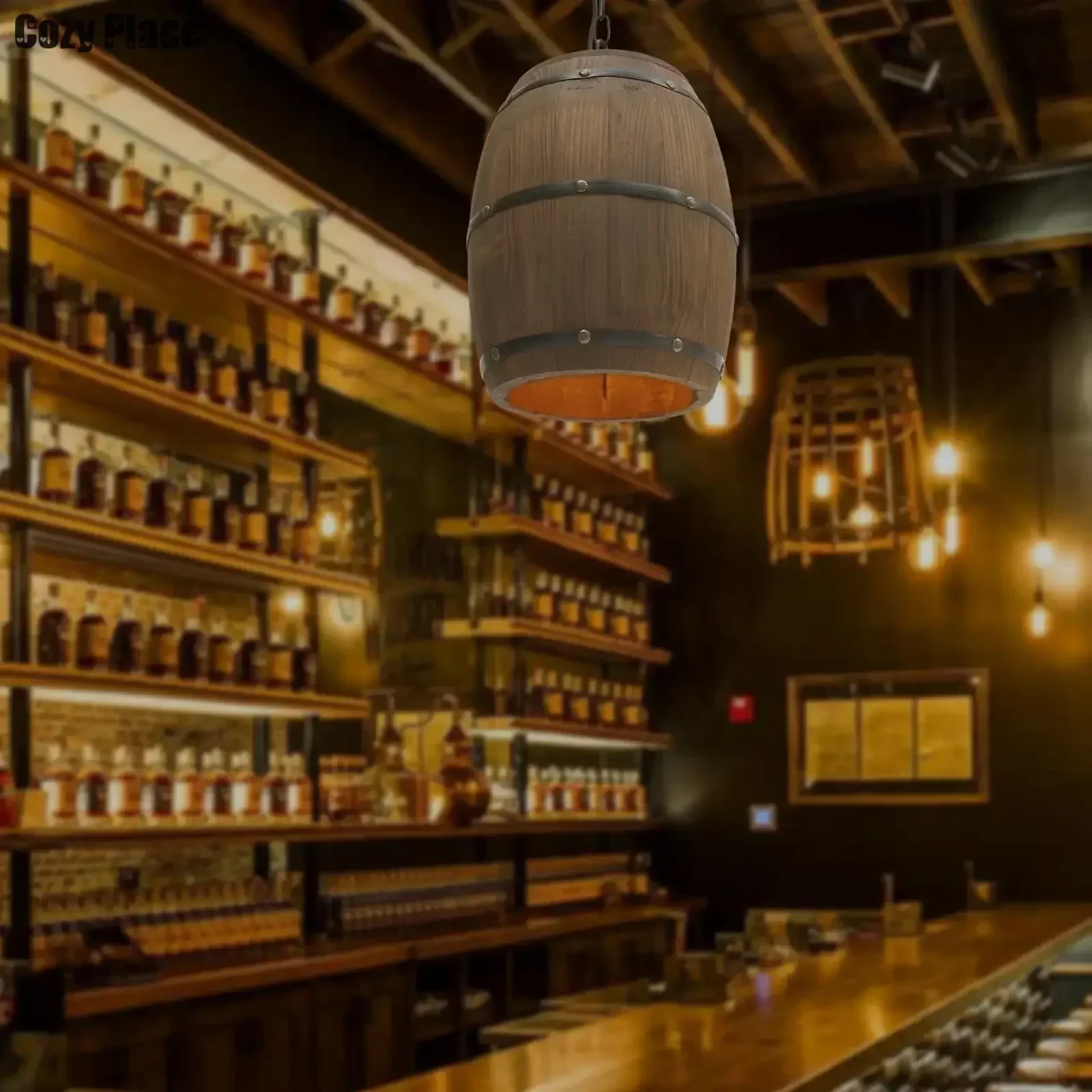 Rustic Lamp Vintage Chandelier - Home Bar Cafe 评论和价格