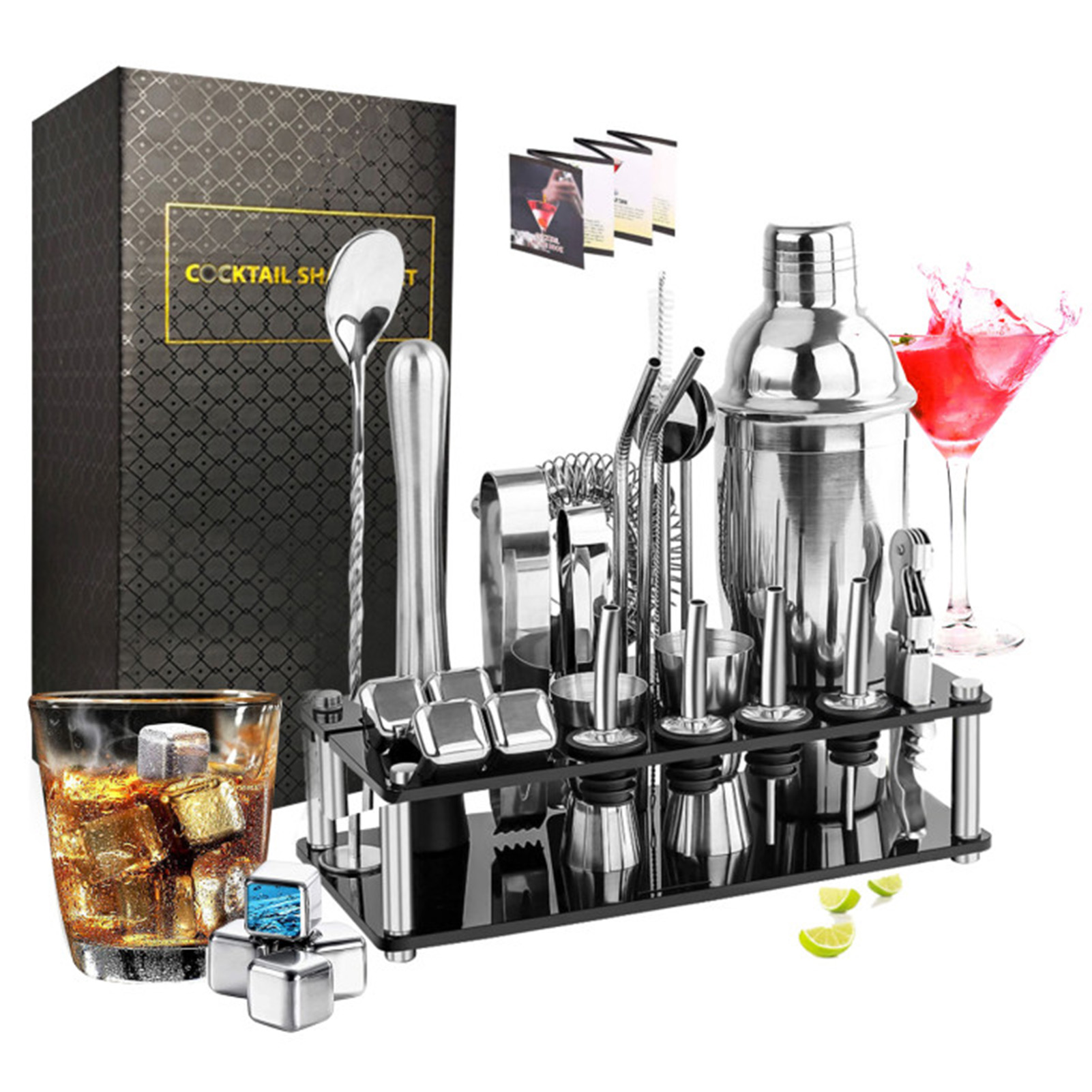Cocktail Making Set Shaker Sta - Cocktail Recipe Book 评论和价格