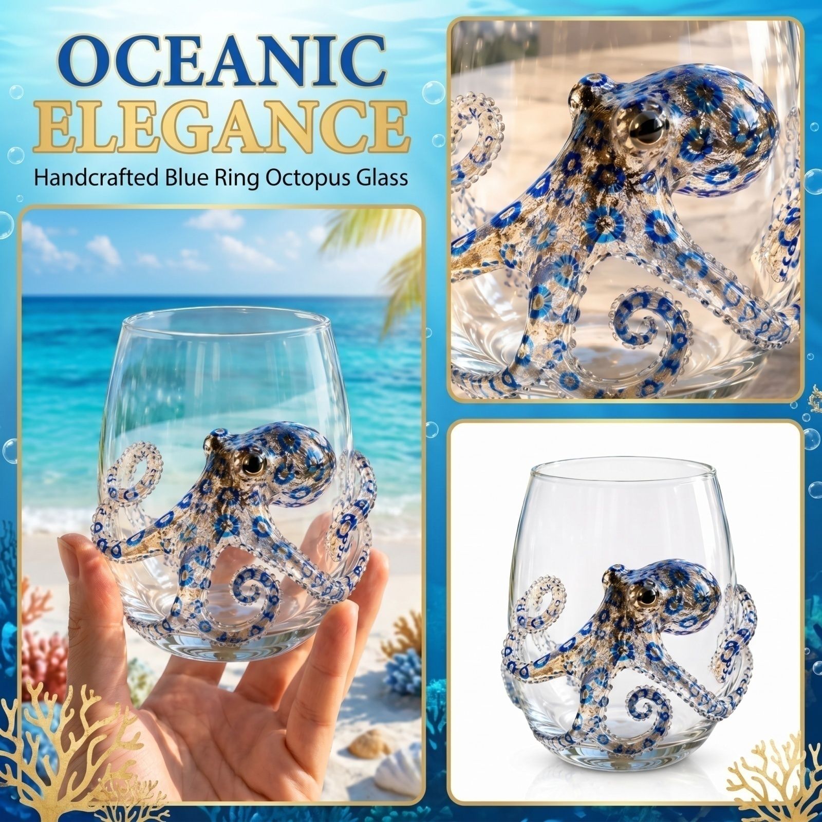 Artisanal Blue Ringed Octopus  - Home Bar Shelf 评论和价格