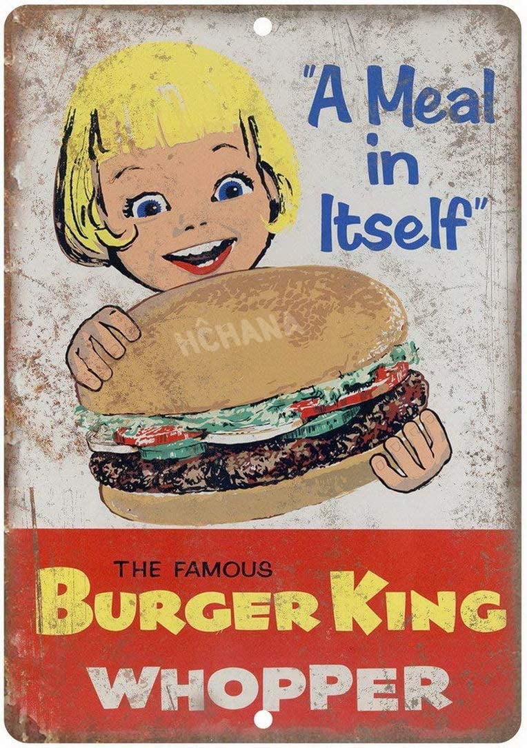 Vintage Metal Tin Sign Whopper - Home Bar And Coffee 评论和价格
